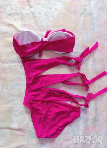 Ефектен розов бански с подплънки 🩷, снимка 8 - Бански костюми - 49751112