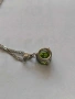 Сребърно колие със зелен цирконии , снимка 4