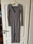 Елегантна сива миди midi дължна дълга рокля с цепка zara Zara Зара , снимка 3