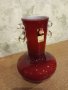 стъклена ваза червено стъкло , снимка 1 - Вази - 42500409