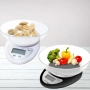 Кухненска везна с купа, 5кг., 2хАААбатерии( не са вкл.), LCD екран, Бял, Черен, снимка 1