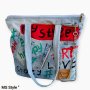 Ръчно рисувана и изработена дамска дънкова чанта, снимка 1 - Чанти - 41849882