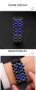 Моден черен изцяло метален дигитален лава ръчен часовник Мъжки син LED дисплей , снимка 5