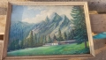Стара картина пейзаж в рамка, снимка 2