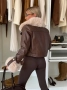 🤎 LUX FUR BROWN – Кожено яке с каракул | Италианска колекция, снимка 3
