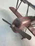 76см ръчна дърворезба фигура/стара голяма дървена играчка/самолет-биплан, снимка 6