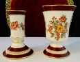 Немски порцеланов свещник PK Klaus Cutik,злато,цветя. , снимка 6