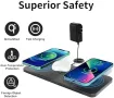 Ново Qi безжично зарядно за 3 устройства, съвместимо с iPhone и Galaxy Мулти зарядна станция, снимка 1