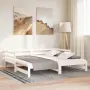 vidaXL Разтегателно дневно легло, без матрак, бяло, 90x200 см, снимка 4