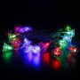 Многоцветни коледни LED лампички с камбанки - Многоцветни, дължина - 5м ,28 бр. лампички., снимка 5