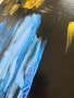 Дора Драгнева картина - “Златно - сини моменти” Абстракция, снимка 4