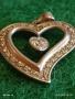 Романтична сребърна висулка във формата на сърце с инкрустирани кристали 31244, снимка 3