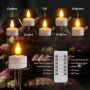 PChero безпламъчни LED свещи с акумулаторна батерия и дистанционно, 12 бр, снимка 7