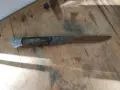 Стар кован български касапски нож с кокалени чирени, снимка 3