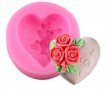 3D дълбоко сърце с рози i love you силиконова форма молд украса фондан шоколад сапун гипс свещ , снимка 2