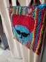 MIELIE екстравагантна чанта,плетена шарена, снимка 10