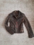 Дамско кафяво кожено яке. Винтидж , снимка 1
