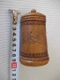 Кутия дървена пирографирана цилиндрична с капак от соца, снимка 3