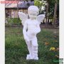 Ангел от бетон градинска фигура в бял цвят, снимка 3