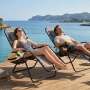 Сгъваем градински шезлонг със стойка, джоб и възглавница - мобилна зона за комфорт, снимка 3