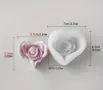 3D цвете роза сърце Силиконов молд форма за свещи гипс сапун форма за фондан за декорация на торта , снимка 4