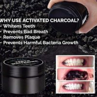 Пудра от активен  въглен за избелване на зъби Teeth Whitening Natural Organic Activated Charcoal 30 , снимка 7 - Други - 41382217