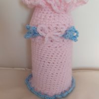 Ръчно плетено украшение за шише, снимка 3 - Вази - 41607956