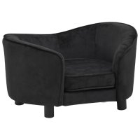 Кучешки диван, черен, 69x49x40 см, плюш, снимка 2 - Дивани и мека мебел - 40308839
