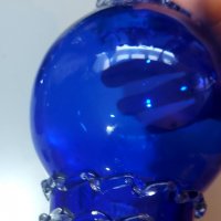 Синя стъклена ваза, снимка 6 - Вази - 38875151