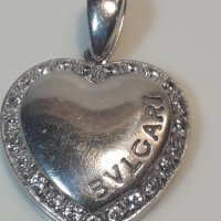 Сребърна висулка сърце Bvlgari , снимка 1 - Колиета, медальони, синджири - 39051655