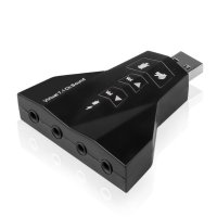 7.1 3D USB Sound Card Аудио Адаптер Двойна Звукова Карта за 2 Потребителя с 2 Микрофона и 2 Слушалки, снимка 2 - Слушалки за компютър - 41328977