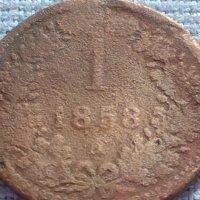 Рядка монета 1 кройцер 1858г. Австрия Франц Йозеф за КОЛЕКЦИОНЕРИ 21212, снимка 3 - Нумизматика и бонистика - 42682401
