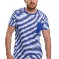 Нова мъжка моряшка тениска с джобче, снимка 5 - Тениски - 30528667