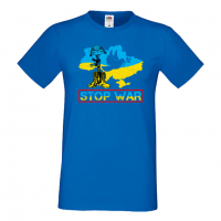 Мъжка тениска STOP WAR,подкрепям Укркайна, снимка 2 - Тениски - 36124833