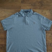 Polo Ralph Lauren Grey slim Pima cotton polo shirt - страхотна мъжка тениска КАТО НОВА 2ХЛ, снимка 5 - Тениски - 41621843