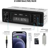  Avylet C304 RDS FM AM радио за кола с Bluetooth 2 USB AUX-IN SD НОВО, снимка 7 - Аксесоари и консумативи - 44429938