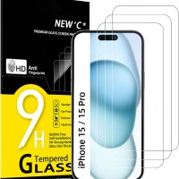 NEW'C 3 броя, предназначени за iPhone 15/15 Pro (6,1 инча) Протектор на екрана, закалено стъкло, снимка 1 - Фолия, протектори - 44277516