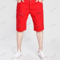 Мъжки прокъсани изпрани дънкови къси панталони, 5цвята - 023, снимка 2 - Къси панталони - 41325611