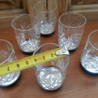 Руски кристални чаши чашки  с посребрена основа , снимка 4 - Антикварни и старинни предмети - 36241205