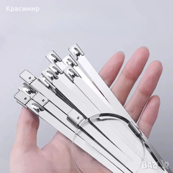 Метални опашки 4.6×200 мм – неръждаема стомана, 50 брк-т, снимка 1