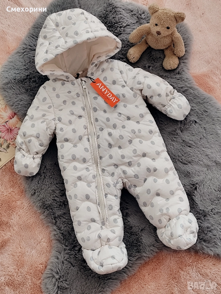 Нов бебешки космонавт ескимос унисекс модел, за бебе 0-3 месеца и ръст 62см, снимка 1