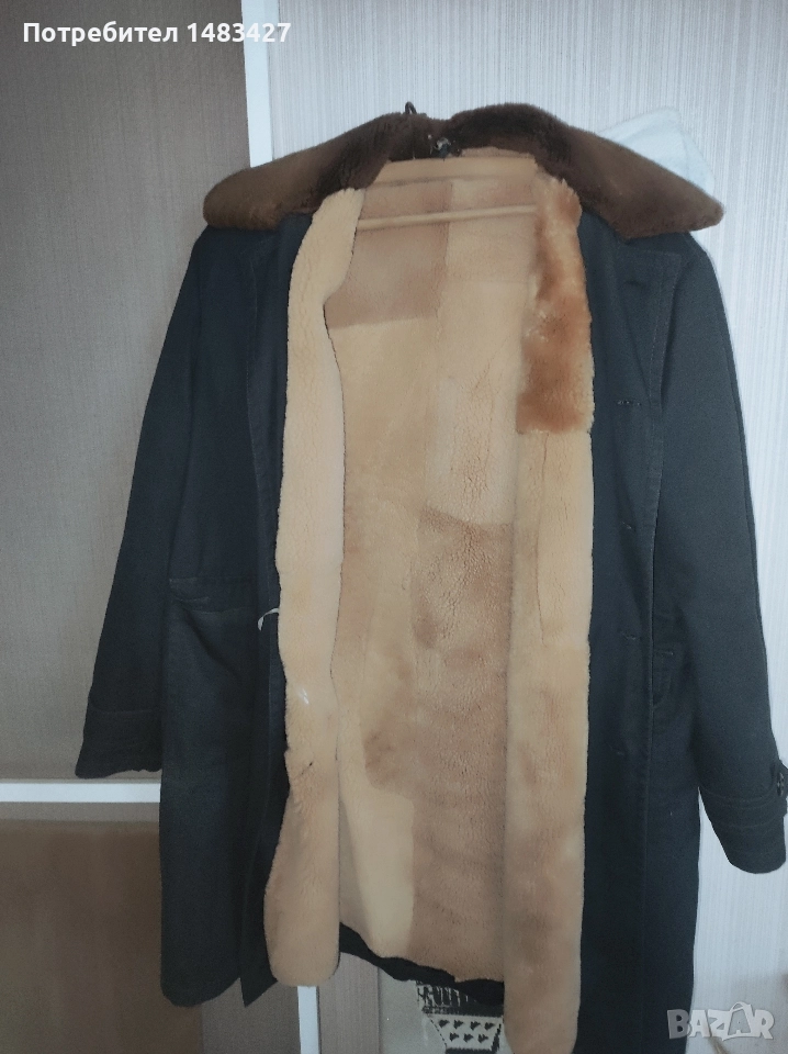 Мъжка шуба с кожена подплата., снимка 1