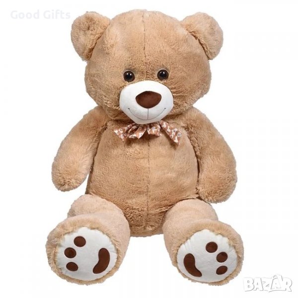 Кафяво гигантско плюшено мече с панделка 100 см, снимка 1