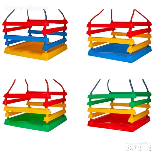 Детска люлка със закрепващи въжета и метални халки, снимка 1