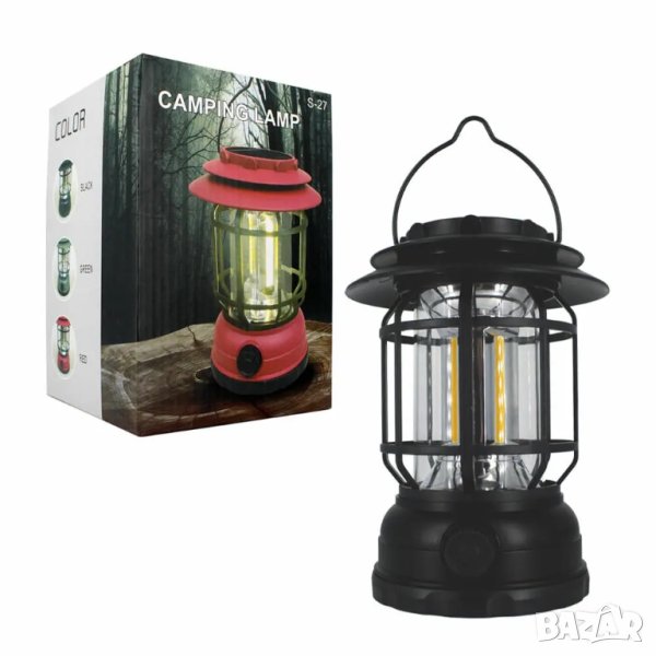 Къмпинг COB Led соларна лампа със акумулаторна батерия и USB зареждане, снимка 1