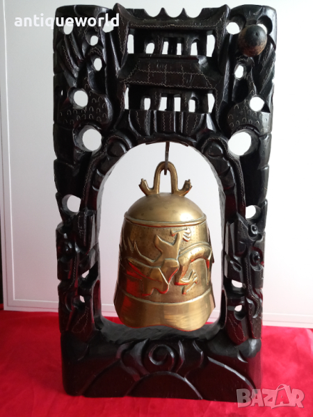 Стар БУДИСТКИ Гонг , Камбана , Дракони, снимка 1