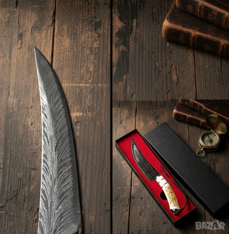 Нож кален с  дамаска текстура , снимка 1