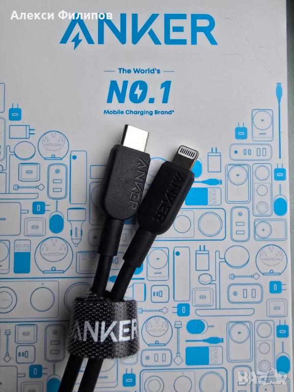 Кабел Anker 310 USB-C към Lightning за iPhone, снимка 1