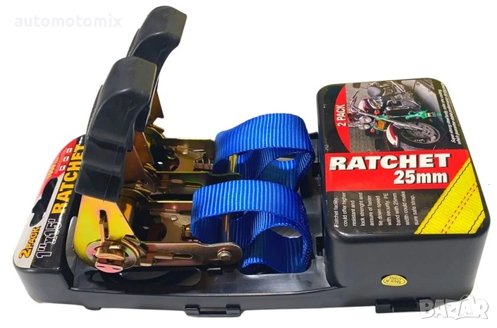 Колани за укрепване на багаж до 1.5т, 2броя, Въже за багаж с притягане, С тресчотка - 254047, снимка 1