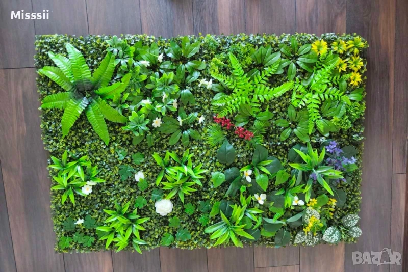 Пано със зеленина за стена, размер 40/60 см, снимка 1